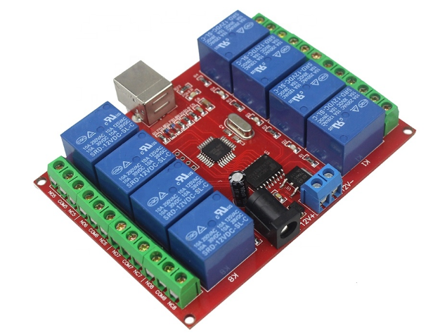 8 Channel DC 12V Relay Module Computer USB Control Switch Driver PC Intelligent Controller