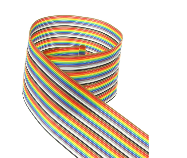 1.27mm Spacing Pitch 20 WAY 20 Pin Flat Color Rainbow Ribbon Cable Wire Stranded Conductor for PCB DIY